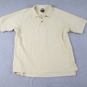Adidas Golf Polo Shirt Mens‎ Large Climalite Stretch Knit Yellow Short Sleeve